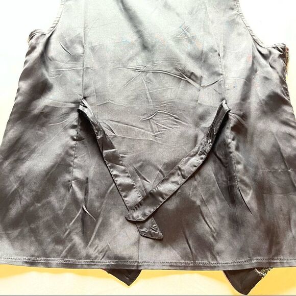 Impressions Vintage Vest Boho black/green/brown multi Medium back tie - Picture 6 of 9